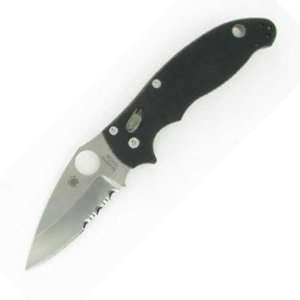    Spyderco Manix 2 G 10 Serrated Edge Knife, Black