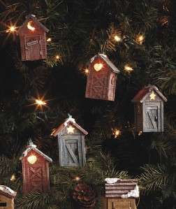 Rustic Cabin Lodge Outhouse String of Lights Indoor or Outdoor Decor 9 