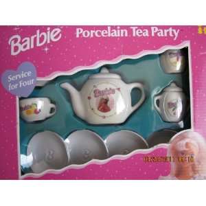  Barbie Porcelain TEA PARTY TEA SET   CHILD SIZE 13 Piece 