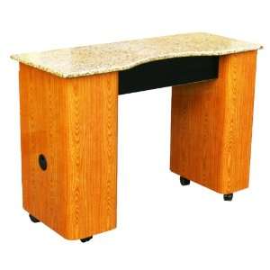  Anna Manicure Table   Dark wood/ Brown granite top Beauty