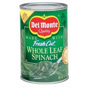 Del Monte Spinach Whole Leaf   24 Pack  Grocery & Gourmet 