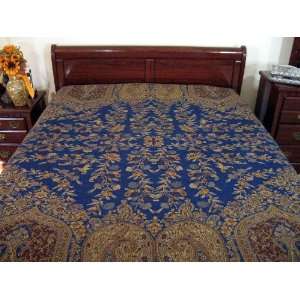  CHAMAN INDIAN CASHMERE WOOL BEDSPREAD BEDDING THROW