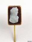 carved sardonyx cameo stickpin 10k yellow gold victor one day