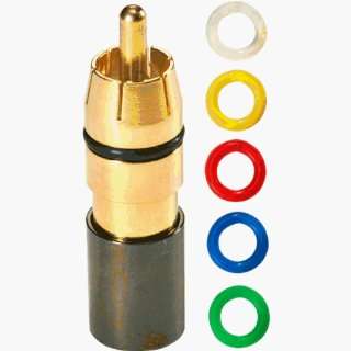 Steren 200 085 10 RG 6 RCA COMPRESSION CONNECTOR WITH COLOR BANDS   10 