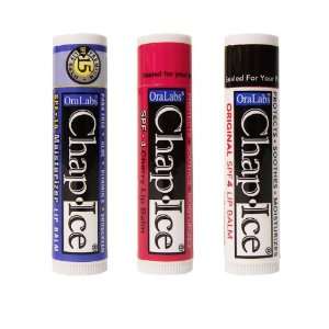  Chap Ice Variety Pack Of 3 Flavors Lip Balm Stick, 24 