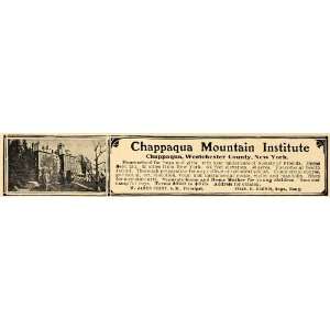 1907 Ad Chappaqua Mountain Institute Westchester N.Y.   Original Print 