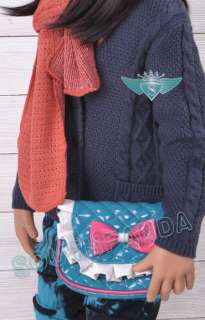   Kawaii Checkered Girl Handbag Shoulder Bag Bowknot Children Fashion