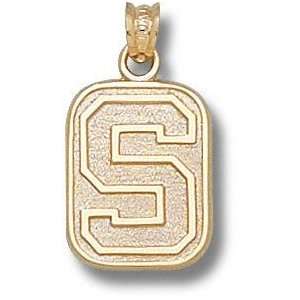  Michigan State Spartans 10K Gold Block S Oval Pendant 
