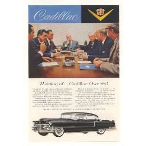  1955 Black Cadillac Board Meeting of Owners Print Ad