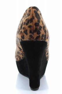   Toe Platform Wedge Heels Pumps Pony Hair Leopard Zebra Ceasar 77 6 10