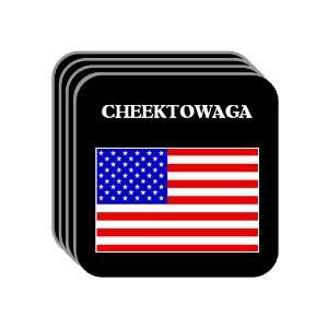 US Flag   Cheektowaga, New York (NY) Set of 4 Mini Mousepad Coasters