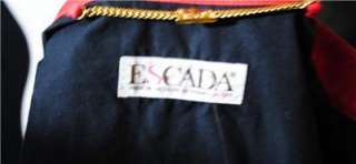 Rare Vintage Escada Coat Red Bomber Size 8 EUC  