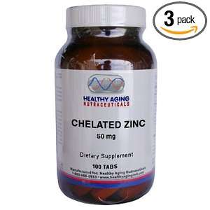 Healthy Aging Nutraceuticals Chelated Zinc 50 Mg 100 Tablets (Pack of 