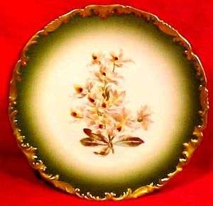   Painted T&V Limoges Orchids Plate c.1892 1907 Signed by Artist  