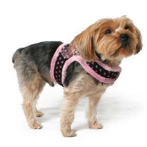  Hearts Fur Lining Vest Dog Harness M PINK