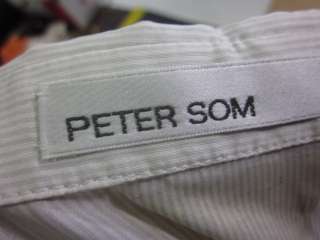 PETER SOM Beige Striped Long Sleeve Shirt Top Sz S  