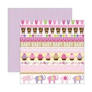   Baby Girl Double Sided Cardstock Accents 12X12 Borders; 25 Items