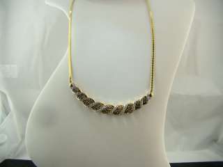 Ct Champaign Diamond 14 k Yellow Gold Necklace  