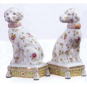  Chintz Floral Dog Bookends