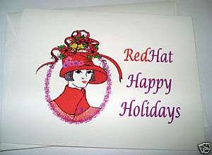 Red Hat Hi Society Happy Holiday cards w/ envelopes  