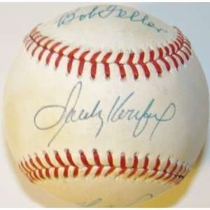 Sandy Koufax Nolan Ryan Bob Feller SIGNED NL Baseball   Autographed 