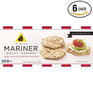 The Mariner Biscuit Company Sweet Pepper and Basil, 4.5 Ounce Boxes 