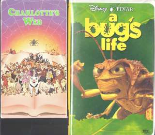 Charlottes Web (VHS) & A Bugs Life   2 VHS 097360809930  