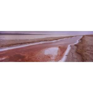 Salt Lake Passing Through a Landscape, Chott El Jerid, Douz, Tunisia 