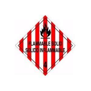 DOT Placards FLAMMABLE SOLID / SOLIDO INFLAMMABLE (W/GRAPHIC) 10 3/4 