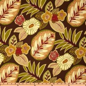 54 Wide Richloom Solarium Outdoor Marlow Botanical Chocolate Fabric 