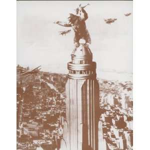  King Kong on the Empire State Building 11 X 14 Sepia 
