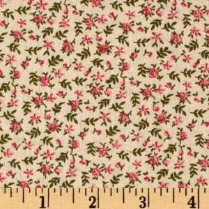  44 Wide Rose Ditzy Rose/Teastain Fabric By The Yard 