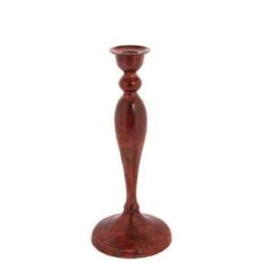 Single Candle Holder   Antique Brown Tower; Made of Brass; Tall Candle 