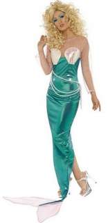 Mermaid Adult Costume includes Bodysuit with Tail and Sheer Sleeves 