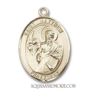  St. Matthew the Apostle Large 14kt Gold Medal Jewelry