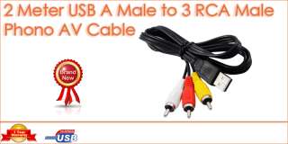 2M USB A Male to RCA AV A/V TV Phono Audio Video Cable  