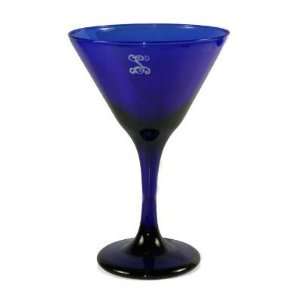  Monogrammed Cobalt Martini Glass