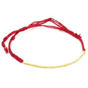  Shashi Yellow Gold Plated and Red Cord Small Chain 