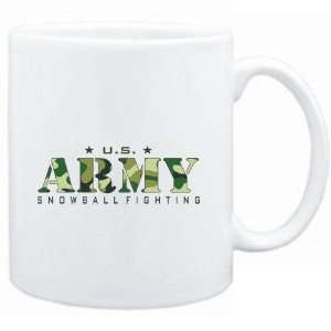  Mug White  US ARMY Snowball Fighting / CAMOUFLAGE 
