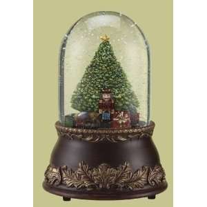 Revolving Water Globe Glitterdome Musical 7 120MM Tree W/ Train 