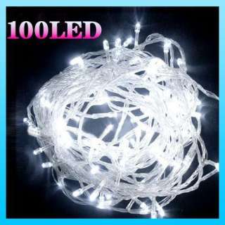 White 10M 100 LED String Fairy Night Light Xmas Christmas Wedding 
