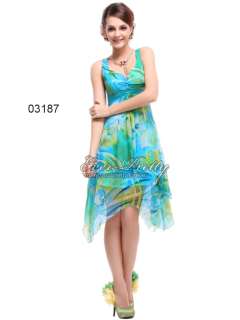   New Asymmetric Hem Floral Print Club Dress 03187BL 610585150788  
