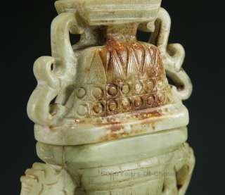 24 Wonderful Chinese Old Hand Made Carved Veins Serpentine Jade 