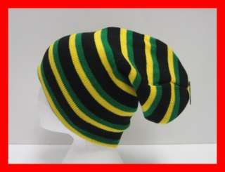 Knitted 12 Long Oversized Slouch Rasta Jamaican Beanie Cap Hat White 