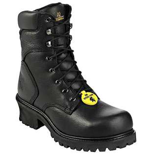 Mens CHIPPEWA 8 Black Steel Toe Work Boots 55120  