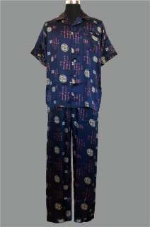 New Silk Satin Pajama Sleepwear Short Sleeve White L  