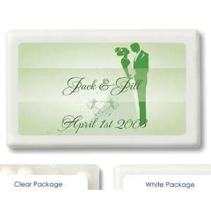 Baby Keepsake Green Kissing Bride and Groom Design Personalized Mint 