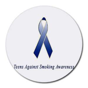  Teens Against Smoking Awareness Ribbon Round Mouse Pad 