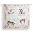 pink childrens girls bicycle dress piano wall tapestry returns 
