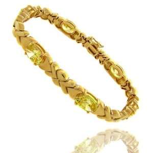    18k Over Sterling Silver Simulated Citrine Bracelet Jewelry